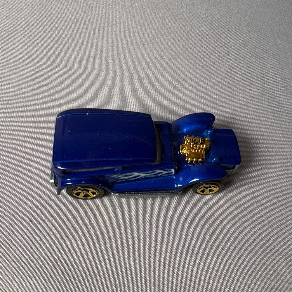 Hot Wheels Vintage Series The Demon Blue Metallic Flames Gold Engine Diecast Car